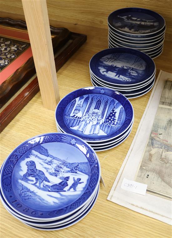 Twenty four Royal Copenhagen Christmas plates